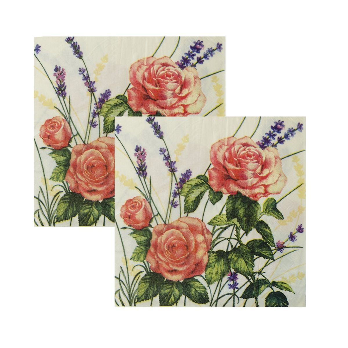 SOHOGAR - Pack 4 paquetes de Servilleta diseño Rosa Naranja