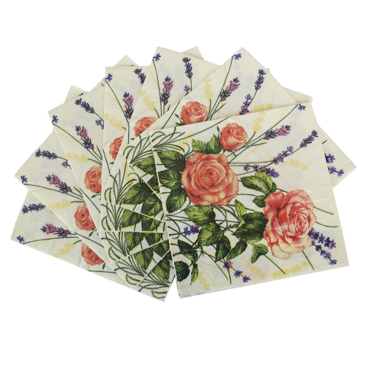 SOHOGAR - Pack 4 paquetes de Servilleta diseño Rosa Naranja