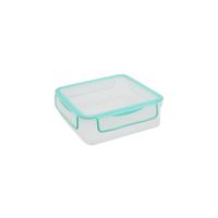 Hermético Plástico Cuadrado 600ml Turquesa