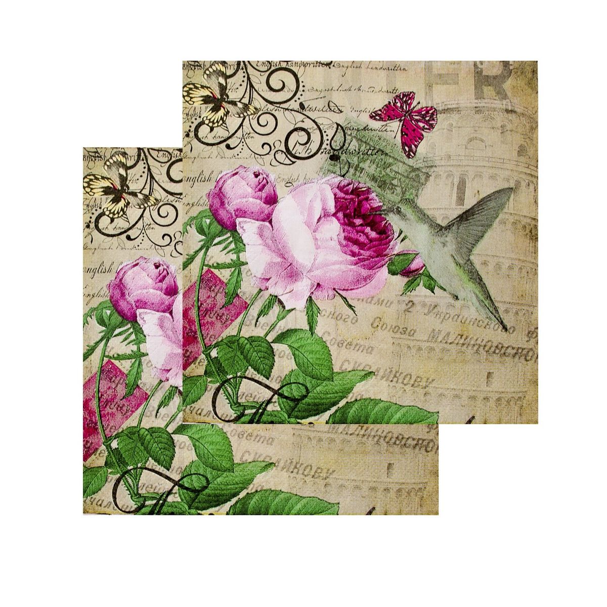 SOHOGAR - Pack 4 paquetes de Servilleta diseño Picaflor