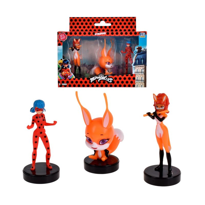MIRACULOUS - Pack 3 Figuras Timbre Miraculous - Trixx