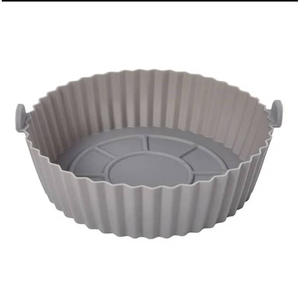 GENERICO - Cesta de silicona para freidora de aire circular gris