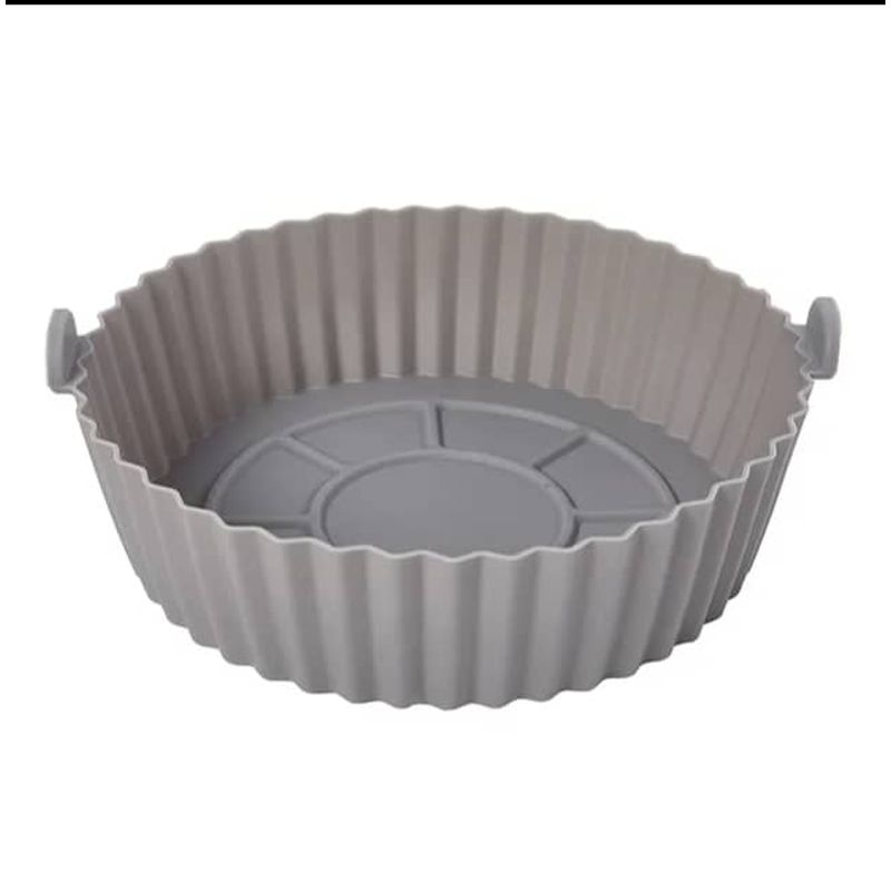 GENERICO - Cesta de silicona para freidora de aire circular gris