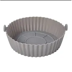 GENERICO - Cesta de silicona para freidora de aire circular gris