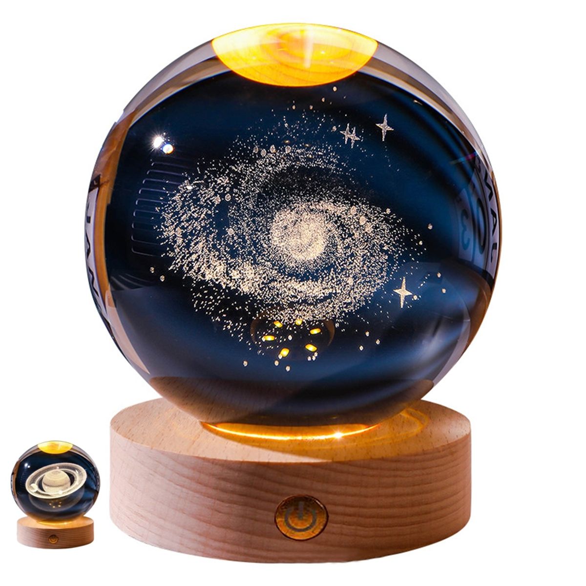 TNAKIEX - Luz De Noche 3D Recargablebola De Cristal Regalo Adornos Vía Láctea