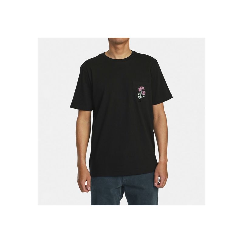 RVCA - Polera M/C Hombre Bloomed M Tees Negro RVCA
