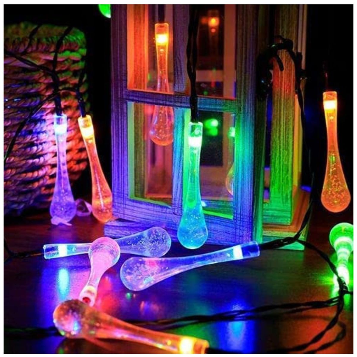 GENERICO - Luces Led Multicolor Navidad Gotitas De Agua Solares Guirnaldas