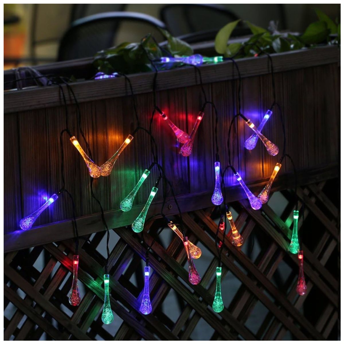 GENERICO - Luces Led Multicolor Navidad Gotitas De Agua Solares Guirnaldas