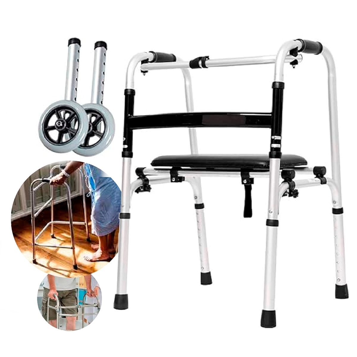 GENERICO - Andador Ortopédico Con Ruedas Burrito Regulable Con Asiento