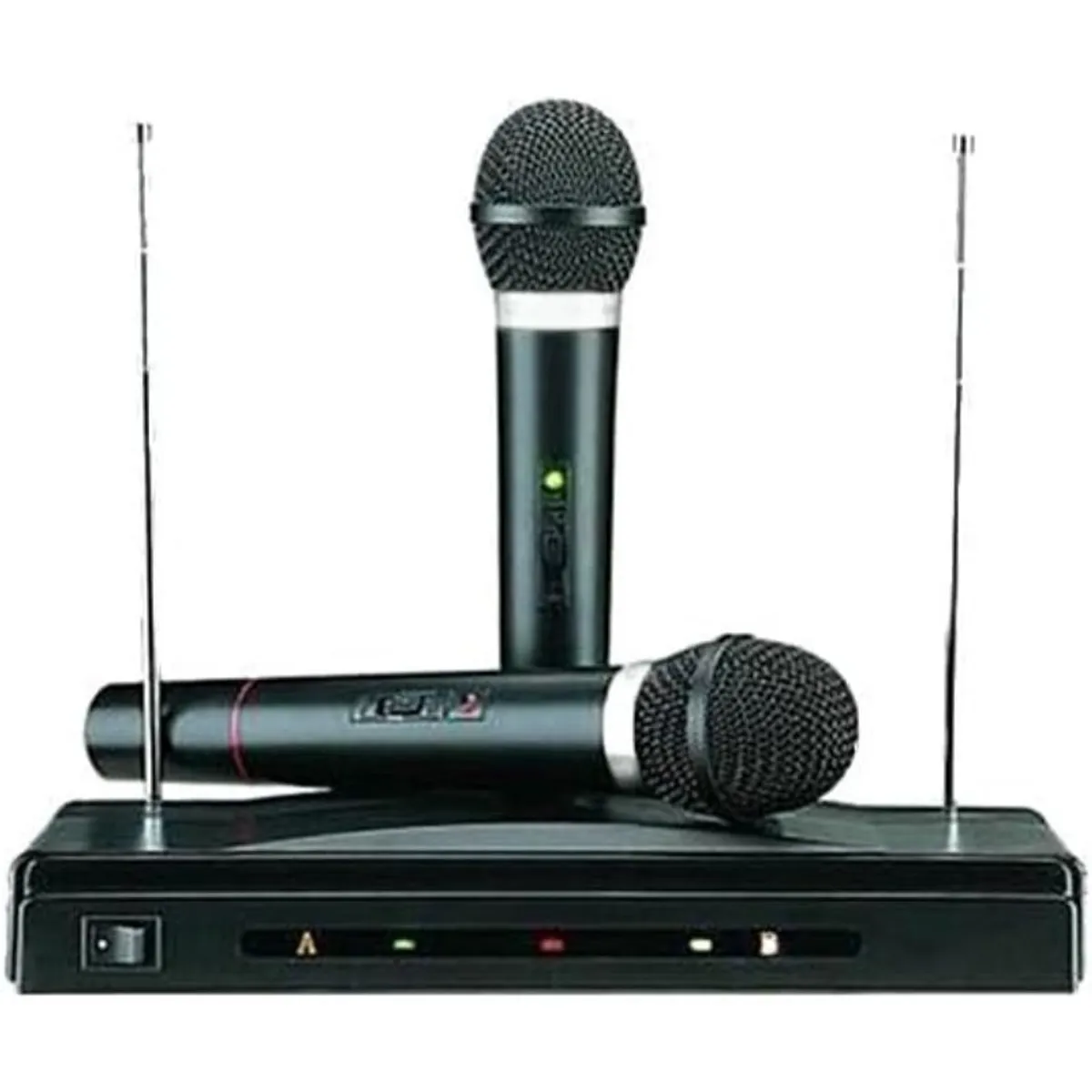 GENERICO - Kit 2 Micrófonos Inalámbricos Vhf Con Transmisor 10 Mts