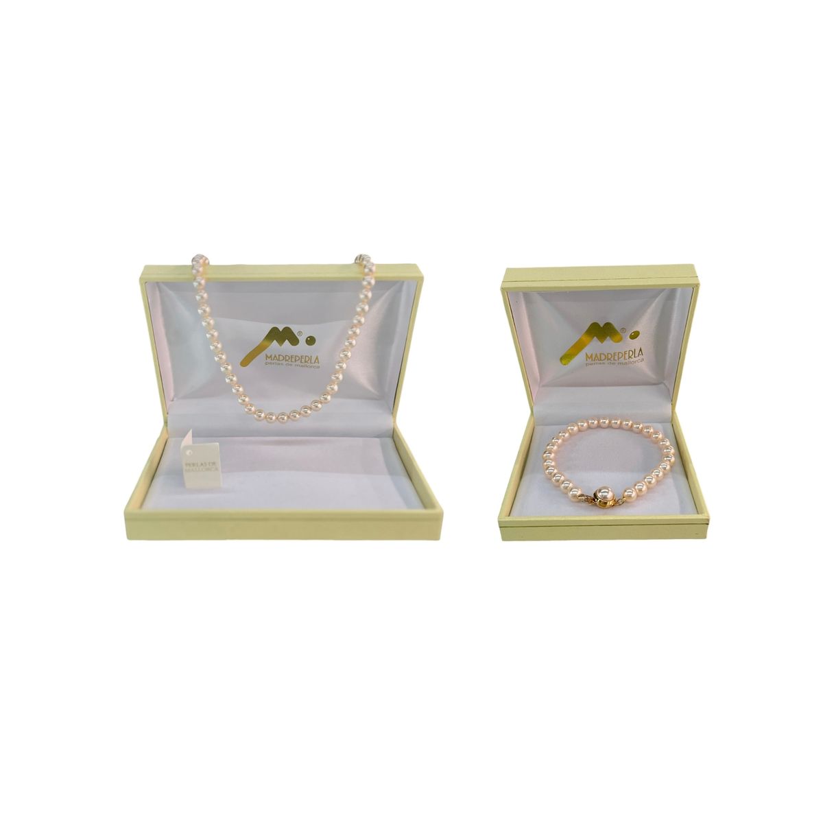 MALLORCA - Set Collar de Perlas 40cm mas Pulsera 19 cm  Mallorca Enchapado en Oro