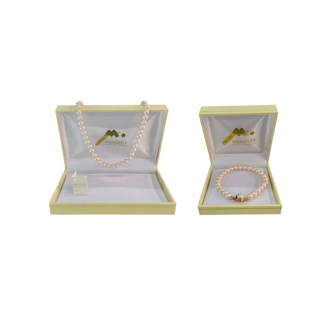 MALLORCA - Set Collar de Perlas 40cm mas Pulsera 19 cm  Mallorca Enchapado en Oro