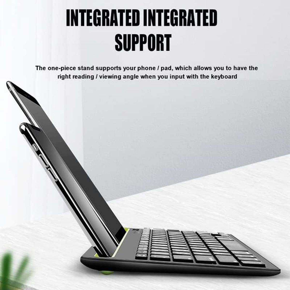 GENERICO - Teclado Recargable Bluetooth Con Soporte Para Tablet Celular