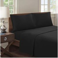 Juego de Sábana King 144 hilos Color Negro GS002