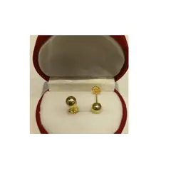 GENERICO - Aros oro 18 ktes bolitas.