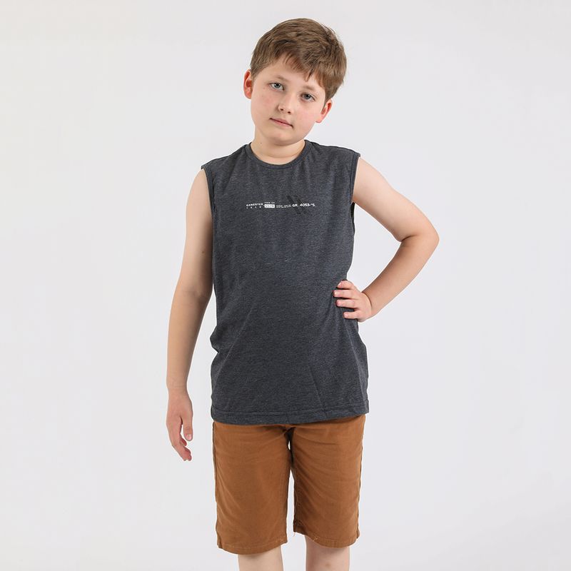 GANGSTER - Niño Polera Sm Cofresi Gris Gangster