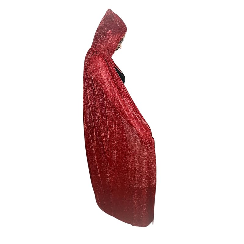 GENERICO - Capa Glitter Con Capucha Unisex Halloween Disfraz Rojo