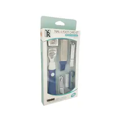 GENERICO - Set 6 Manicure Lima Cepillo Corta Uñas Para Pedicura Color Azul.
