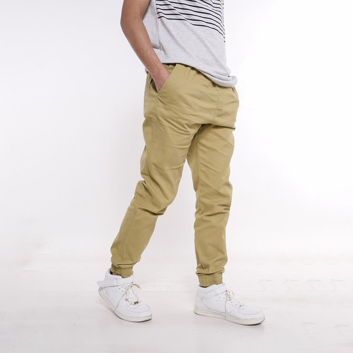 GANGSTER - Pantalon Jogger Canvas Over Kaki Gangster