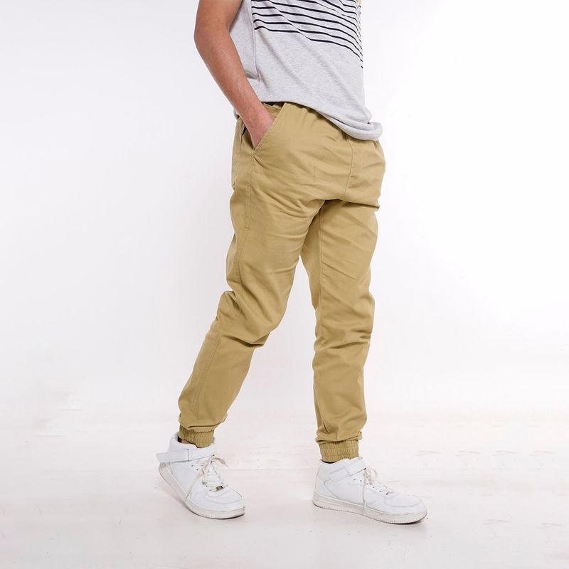 GANGSTER - Pantalon Jogger Canvas Over Kaki Gangster