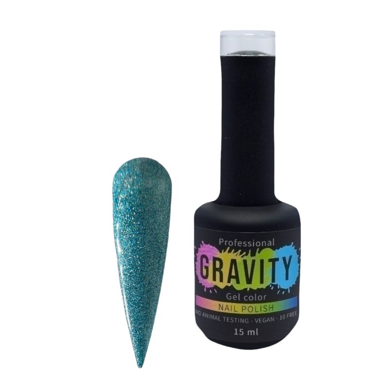 GRAVITY - Holográfico Celeste Esmalte Permanente Profesional 15ml 053.
