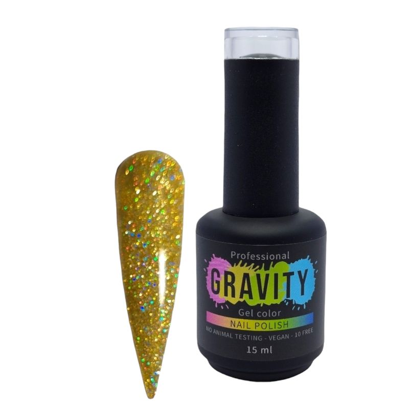 GRAVITY - Holográfico Amarillo Esmalte Permanente Profesional 15ml 050.