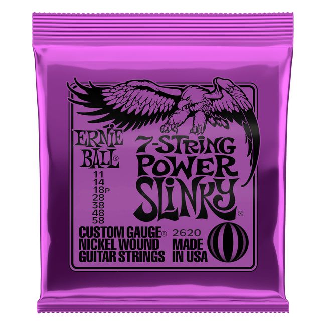 ERNIE BALL - Cuerdas Guitarra Eléctrica de 7 Power Slinky Ernie Ball 11-58 2620