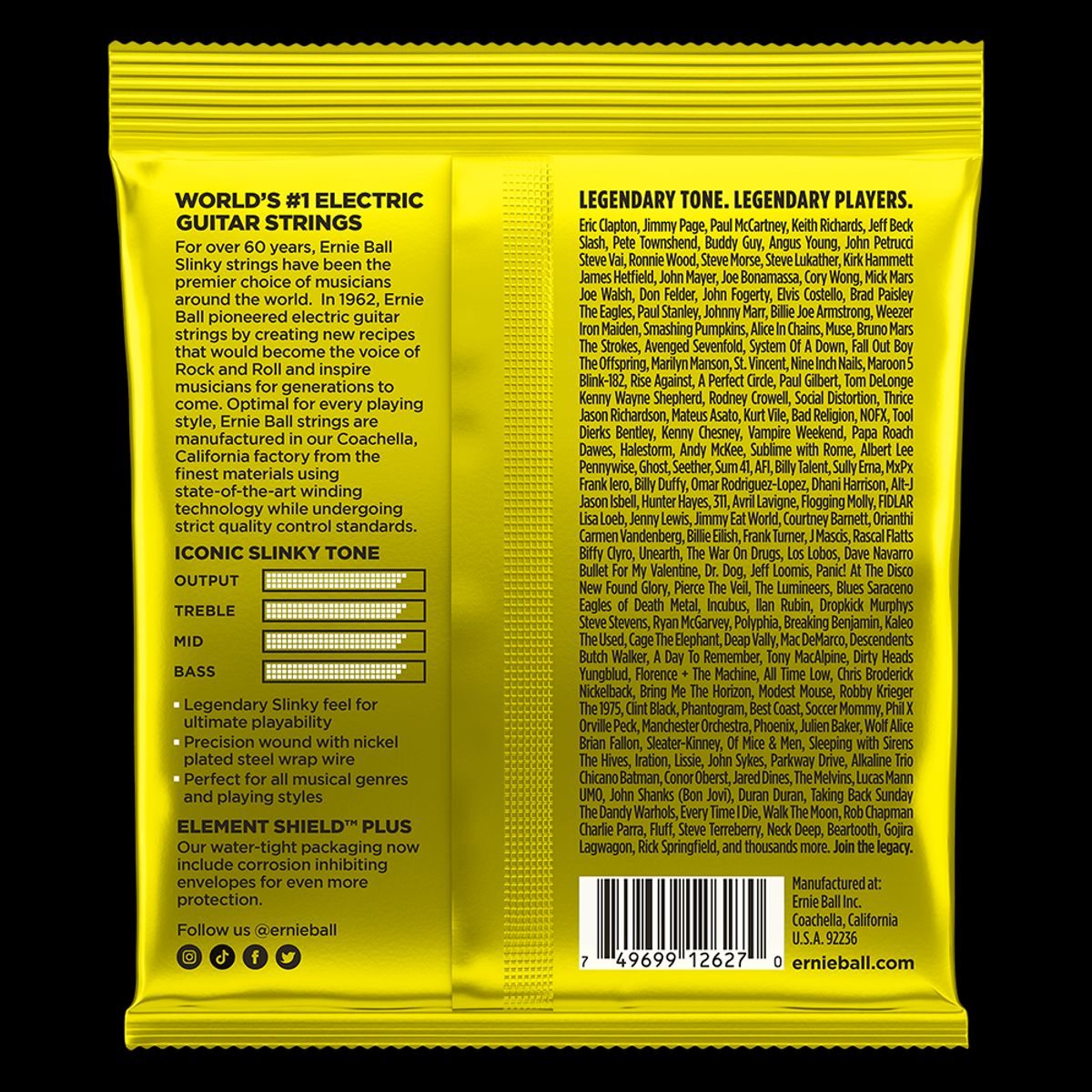 ERNIE BALL - Cuerdas Guitarra Eléctrica Beefy Slinky Ernie Ball 11-54 2627