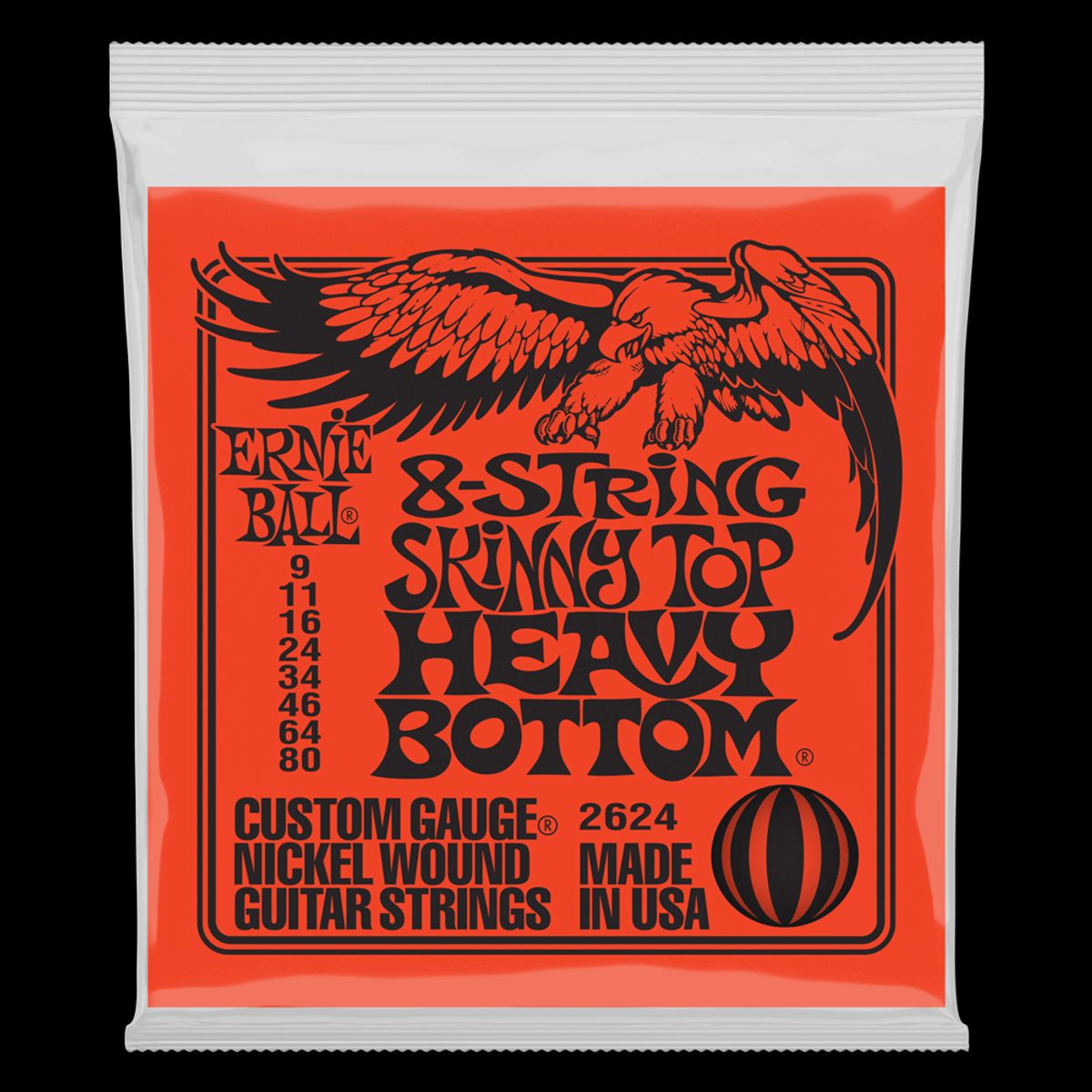 ERNIE BALL - Cuerdas Guitarra Eléctrica de 8 Heavy Bottom Ernie Ball 9-80 2624
