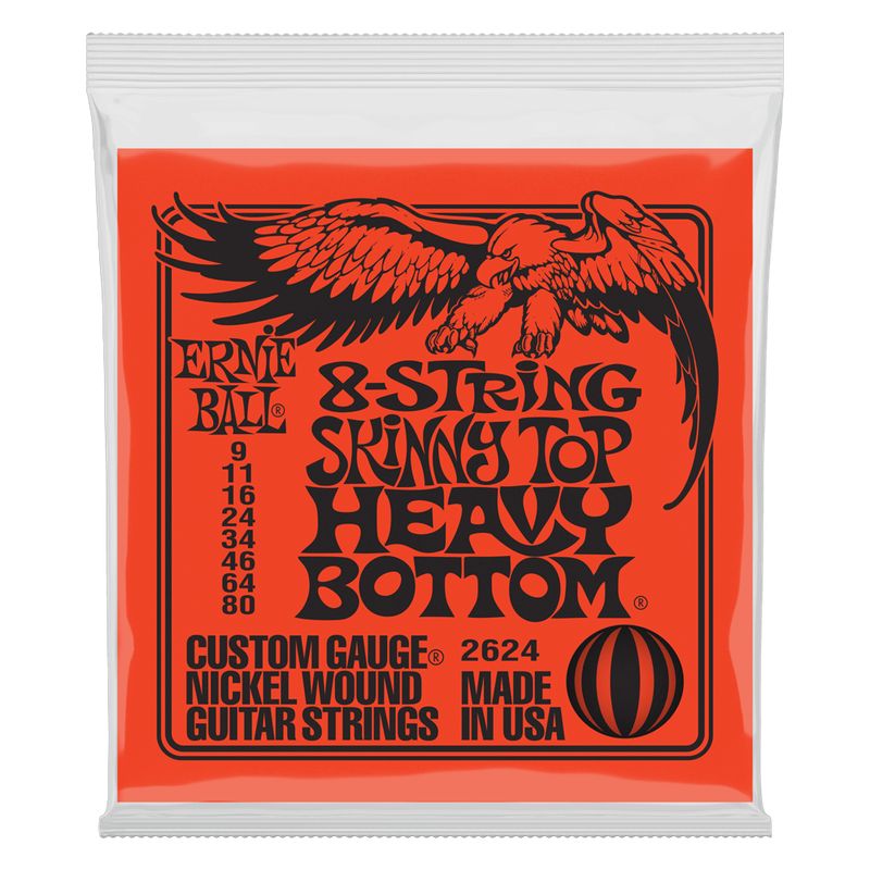 ERNIE BALL - Cuerdas Guitarra Eléctrica de 8 Heavy Bottom Ernie Ball 9-80 2624