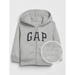 GAP - Polerón Liso Logo Con Cierre Gris