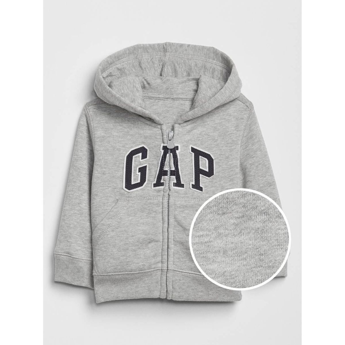 GAP - Polerón Liso Logo Con Cierre Gris GAP