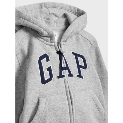 Imagen 2 del producto Polerón Liso Logo Con Cierre Gris