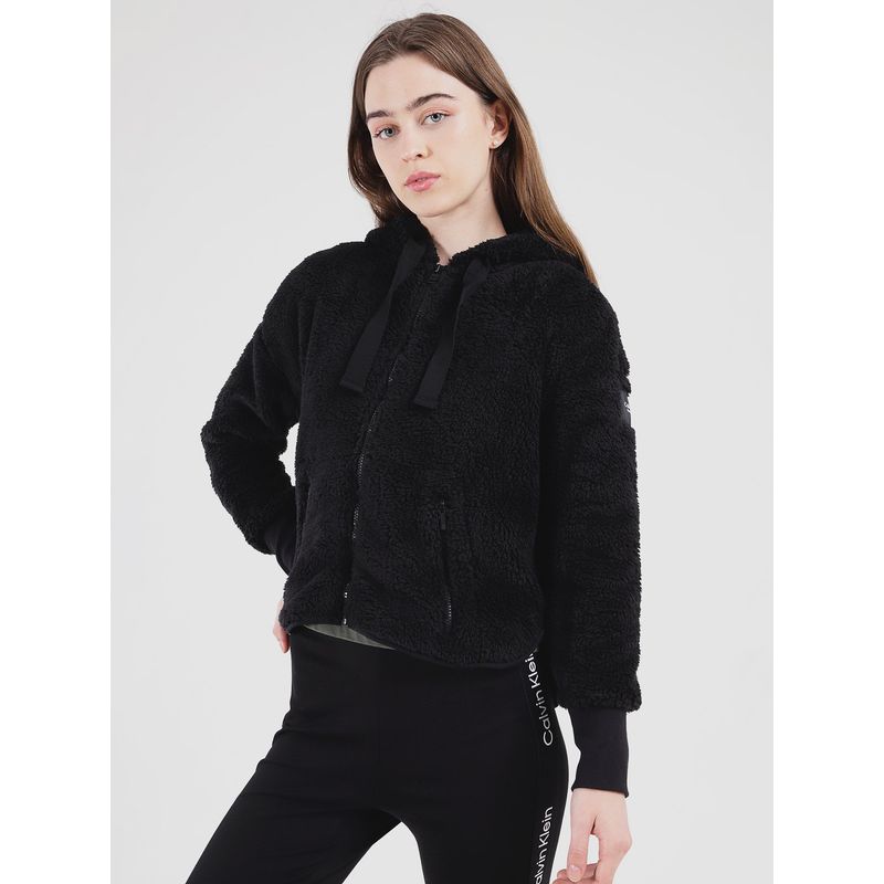 CALVIN KLEIN - Parka Sherpa Zip Up Negro Calvin Klein