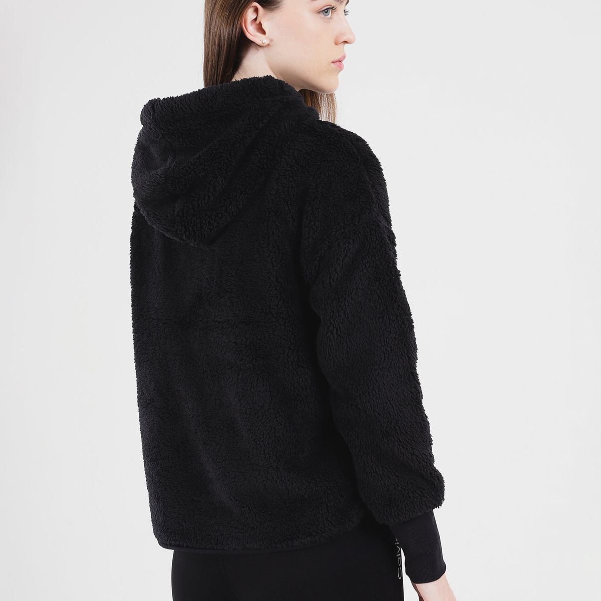 CALVIN KLEIN - Parka Sherpa Zip Up Negro Calvin Klein