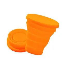 GENERICO - Vaso Plegable De Silicona Portátil Con Tapa Para Viaje 200ml Naranja