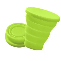 GENERICO - Vaso Plegable De Silicona Portátil Con Tapa Para Viaje 200ml Verde