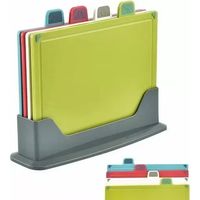 Tablas Para Picar Con Base Y Colores Indicadores 4 Piezas