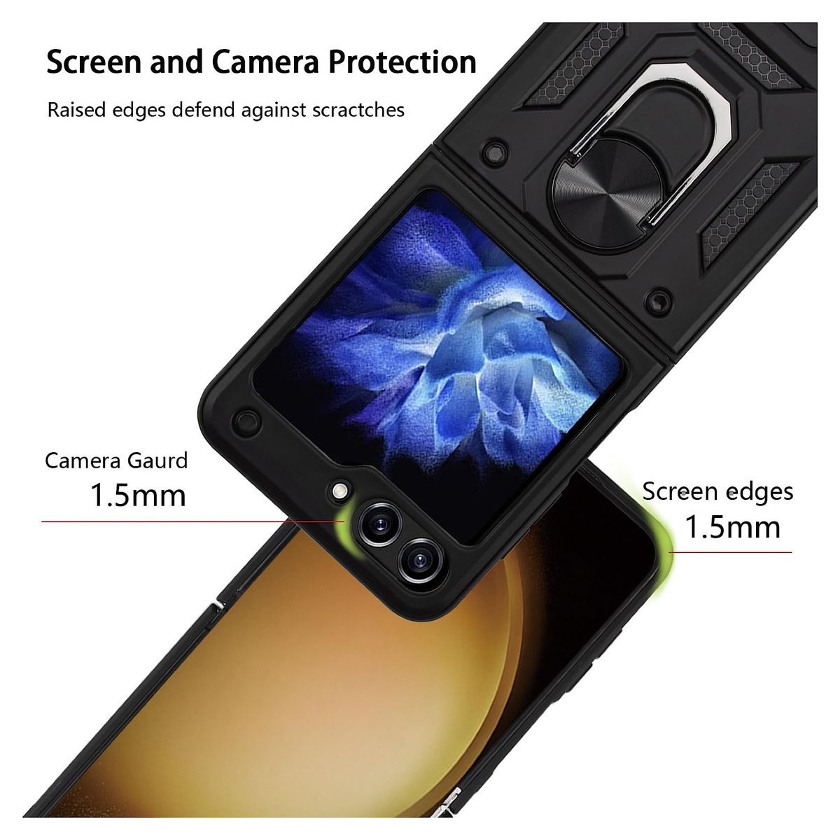 GENERICO - Carcasa Armor Con Anillo Para SamsungZ Flip 5 -Negro