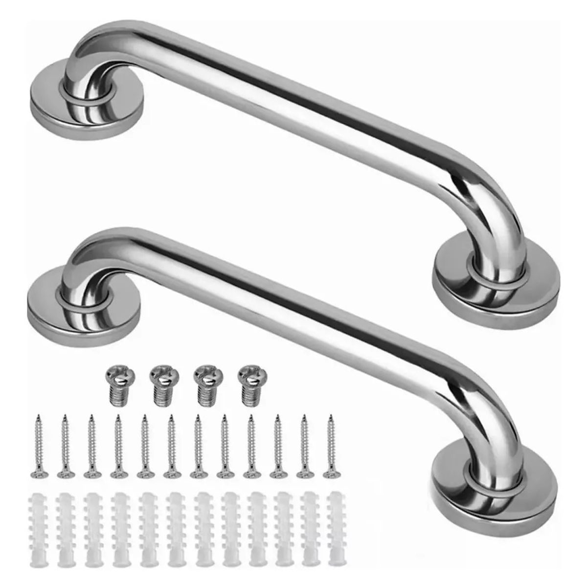 KUANGYE - 2 Barras De Seguridad Apoyo 40 Cm Pasamanos Acero Inoxidable