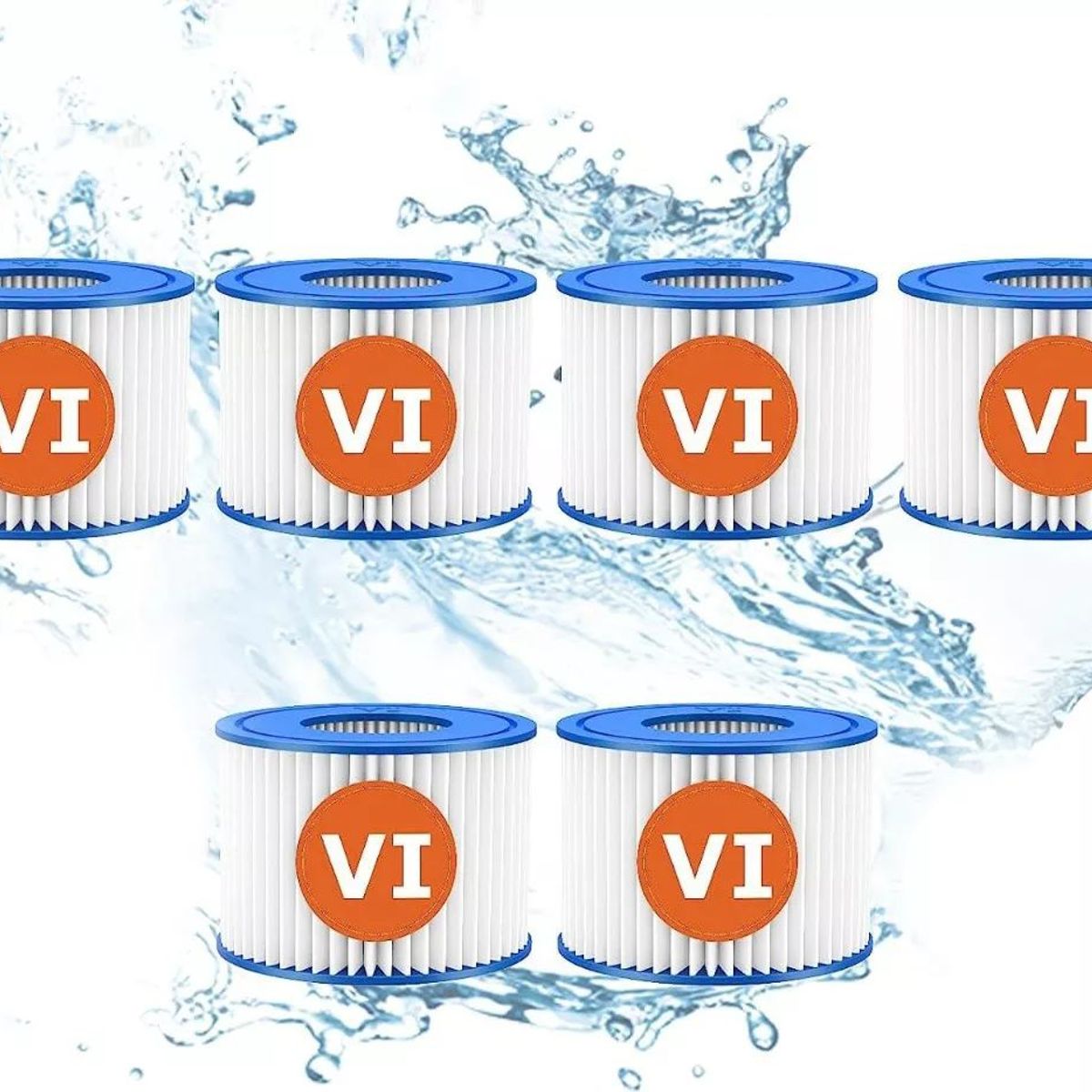 KUANGYE - Repuesto Cartucho De Filtro Tipo Vi Para Lay-z-spa Pack 6 Un