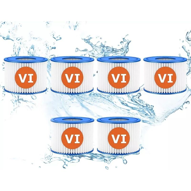 KUANGYE - Repuesto Cartucho De Filtro Tipo Vi Para Lay-z-spa Pack 6 Un