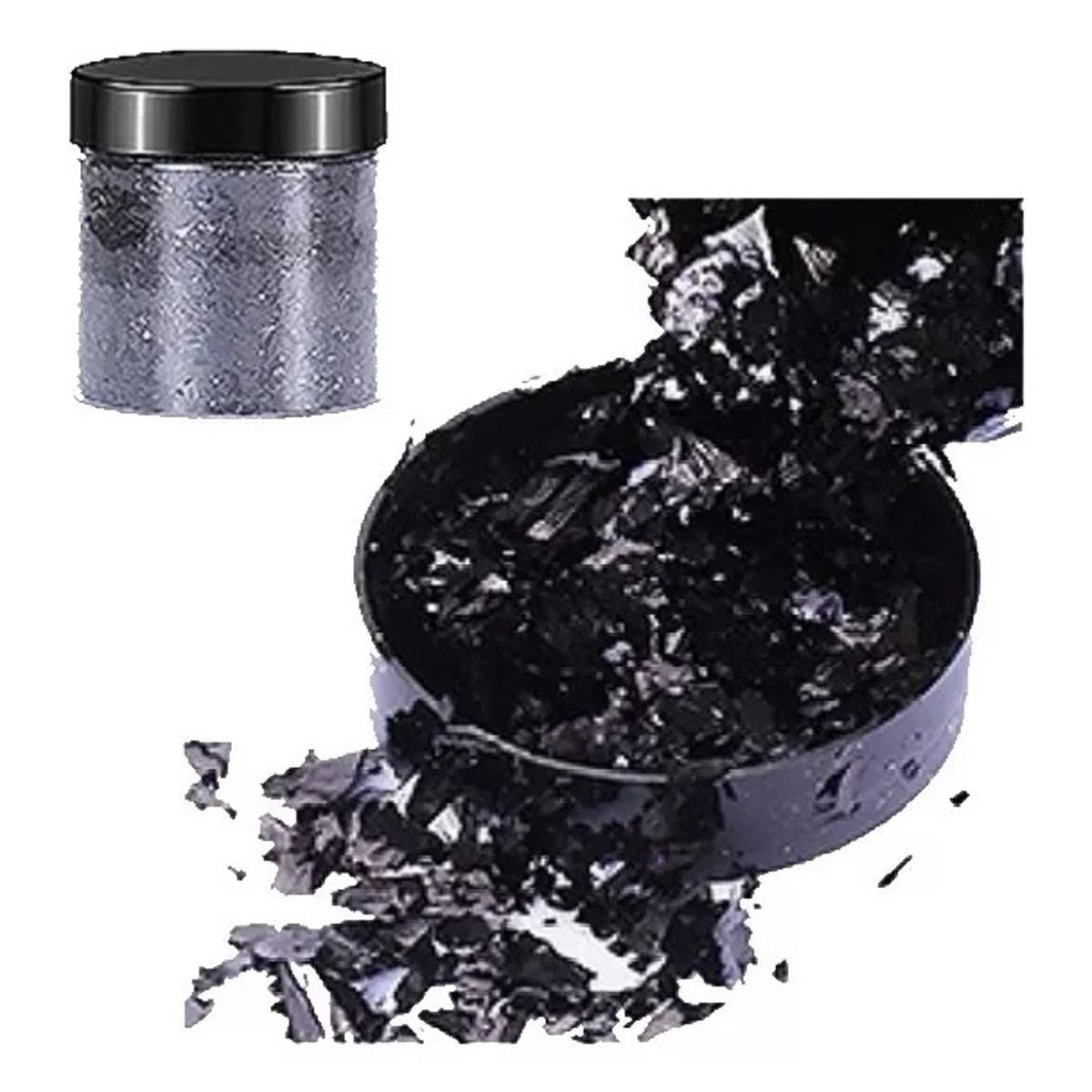 GENERICO - Escamas En Hoja Negro Papel Resina Epóxica Flake Uñas Foil.