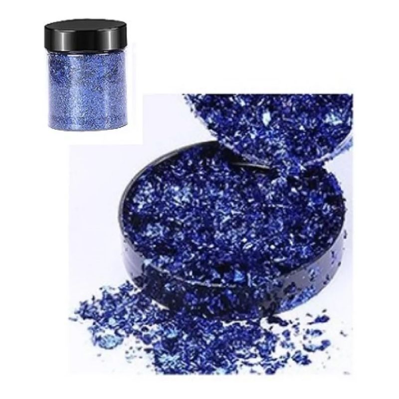 GENERICO - Escamas En Hoja Azul Papel Resina Epóxica Flake Uñas Foil.
