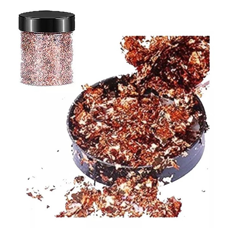 GENERICO - Escamas En Hoja Cobre Foil Papel Resina Epóxica Flake Uñas.