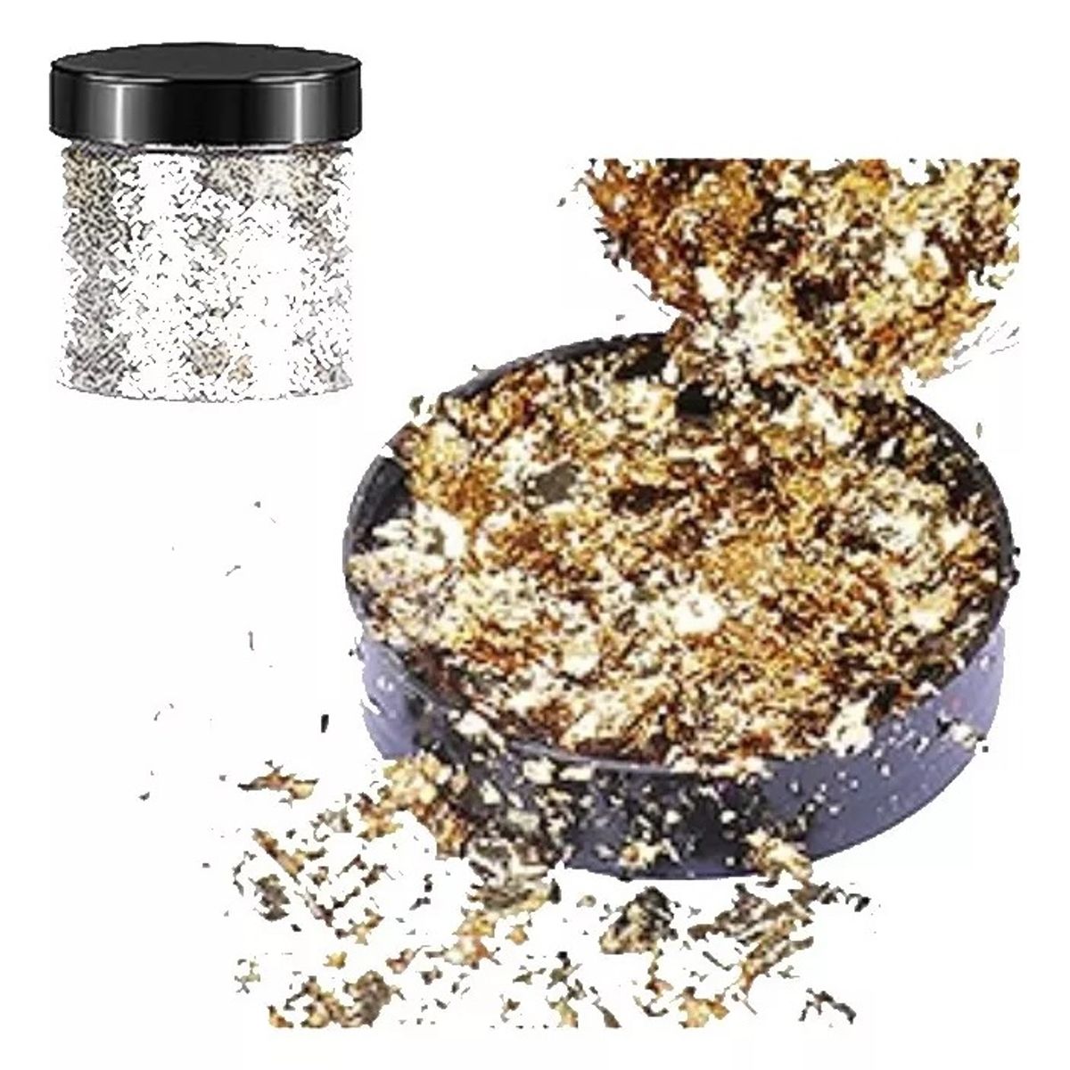 GENERICO - Escamas En Hoja Plata Chan Papel Resina Epóxica Flake Uñas.