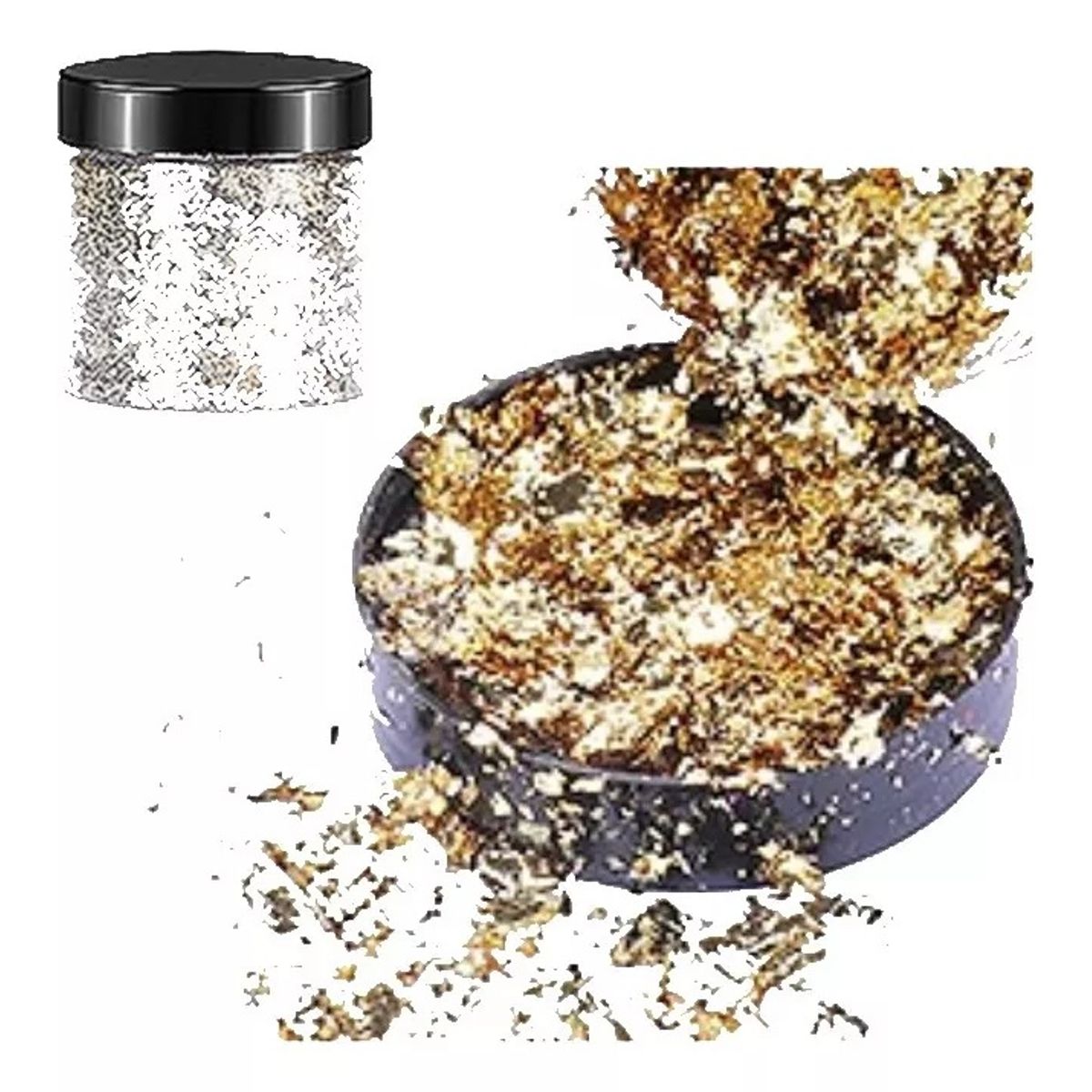 GENERICO - Escamas En Hoja Plata Chan Papel Resina Epóxica Flake Uñas.