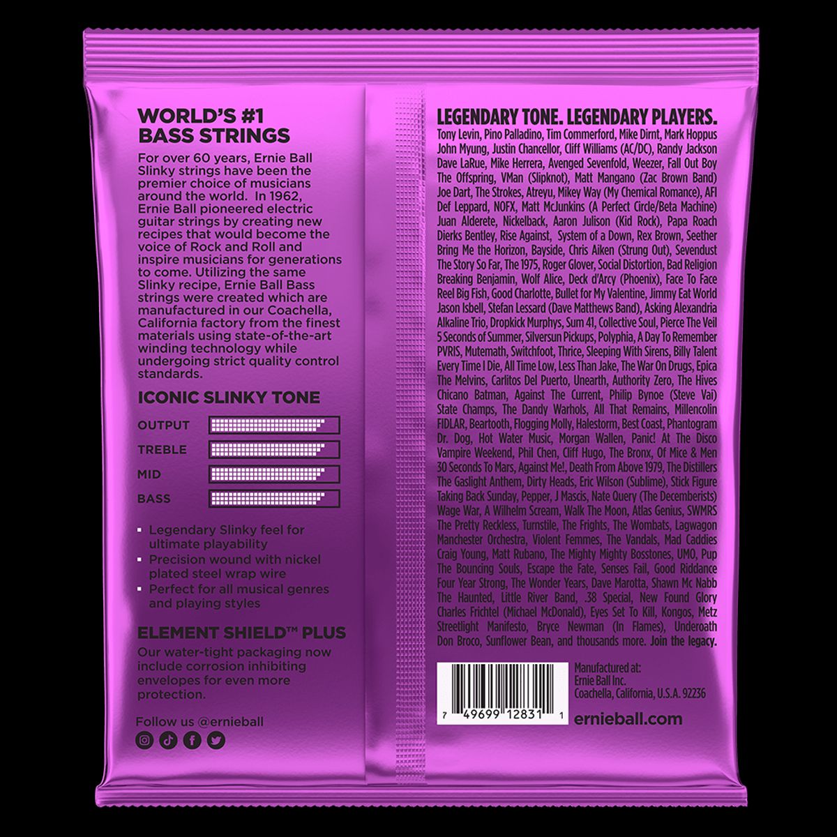 ERNIE BALL - Cuerdas Bajo Eléctrico Power Slinky 55-110 Ernie Ball 2831