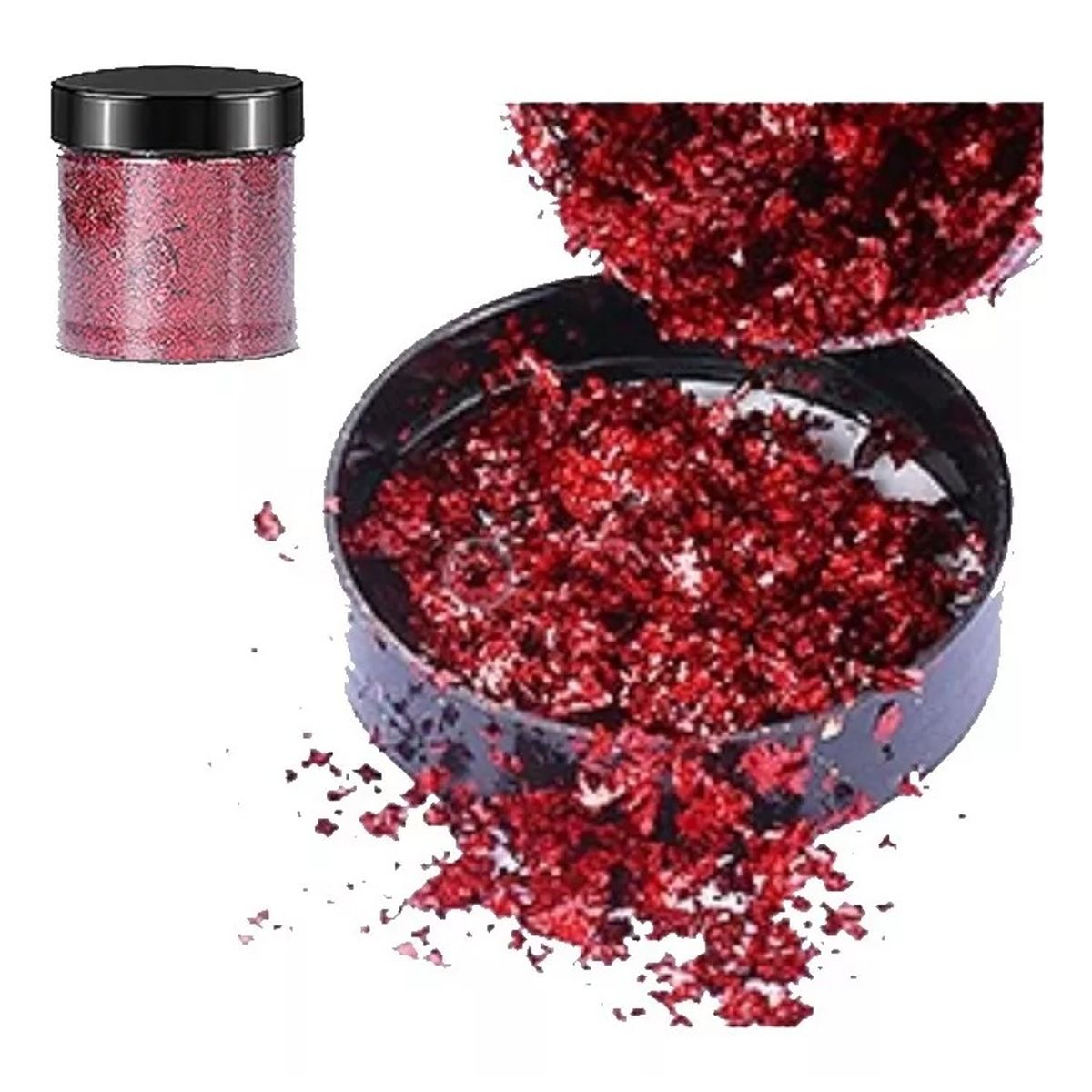 GENERICO - Escamas En Hoja Rojo Papel Resina Epóxica Flake Uñas.