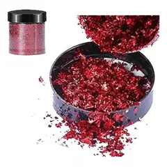 GENERICO - Escamas En Hoja Rojo Papel Resina Epóxica Flake Uñas.